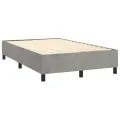 cadre de lit et matelas Gris clair 120x200cm Velours