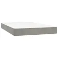 cadre de lit et matelas Gris clair 120x200cm Velours