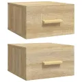 Tables de chevet murales 2 pcs chêne sonoma 35x35x20 cm