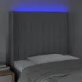 Tête de lit à LED Gris clair 83x16x118/128 cm Tissu