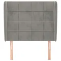 Tête de lit avec oreilles Gris clair 93x23x118/128 cm Velours