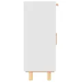 Buffet Blanc 60x30x75 cm Bois de pin massif et rotin naturel