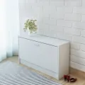 Banc à chaussures 80 x 24 x 45 cm Blanc