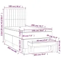 cadre de lit avec matelas Gris foncé 100x200cm Tissu