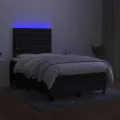 cadre de lit et matelas et LED Noir 120x200 cm Tissu