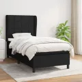 cadre de lit et matelas Noir 80x200 cm Tissu