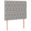 cadre de lit et matelas Gris clair 90x190 cm Tissu