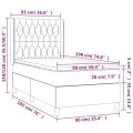 cadre de lit et matelas Gris clair 90x190 cm Tissu