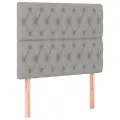 cadre de lit avec matelas Gris clair 90x200 cm Tissu