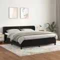 cadre de lit et matelas Noir 160x200 cm Velours
