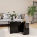 Tables d'appoint 3 pcs Noir Aggloméré