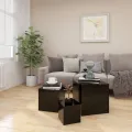 Tables d'appoint 3 pcs Noir Aggloméré