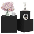 Tables d'appoint 3 pcs Noir Aggloméré