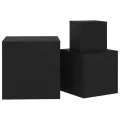 Tables d'appoint 3 pcs Noir Aggloméré