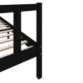 Cadre de lit Noir Bois de pin massif 200x200 cm