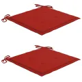Chaise à bascule avec coussin rouge Bois de teck solide