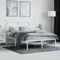 Cadre de lit métal avec tête de lit blanc 135x190 cm