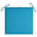 Chaise à bascule avec coussin bleu Bois de teck solide