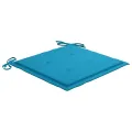 Chaise à bascule avec coussin bleu Bois de teck solide