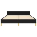 Cadre de lit avec tête de lit Noir 140x190 cm Tissu