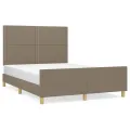 Cadre de lit avec tête de lit Taupe 140x190 cm Tissu