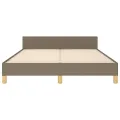 Cadre de lit avec tête de lit Taupe 140x190 cm Tissu