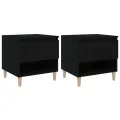 Tables de chevet 2 pcs Noir 50x46x50 cm Bois d’ingénierie