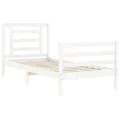 Cadre de lit avec tête de lit blanc 90x200 cm bois massif