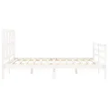 Cadre de lit avec tête de lit blanc King Size bois massif