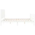 Cadre de lit avec tête de lit blanc King Size bois massif