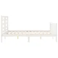 Cadre de lit avec tête de lit blanc 160x200 cm bois massif