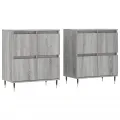 Buffets 2 pcs sonoma gris bois d'ingénierie