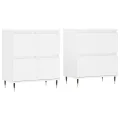 Buffets 2 pcs blanc bois d'ingénierie