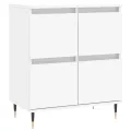 Buffets 2 pcs blanc bois d'ingénierie