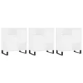 Buffets 3 pcs blanc brillant bois d'ingénierie