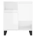 Buffets 3 pcs blanc brillant bois d'ingénierie