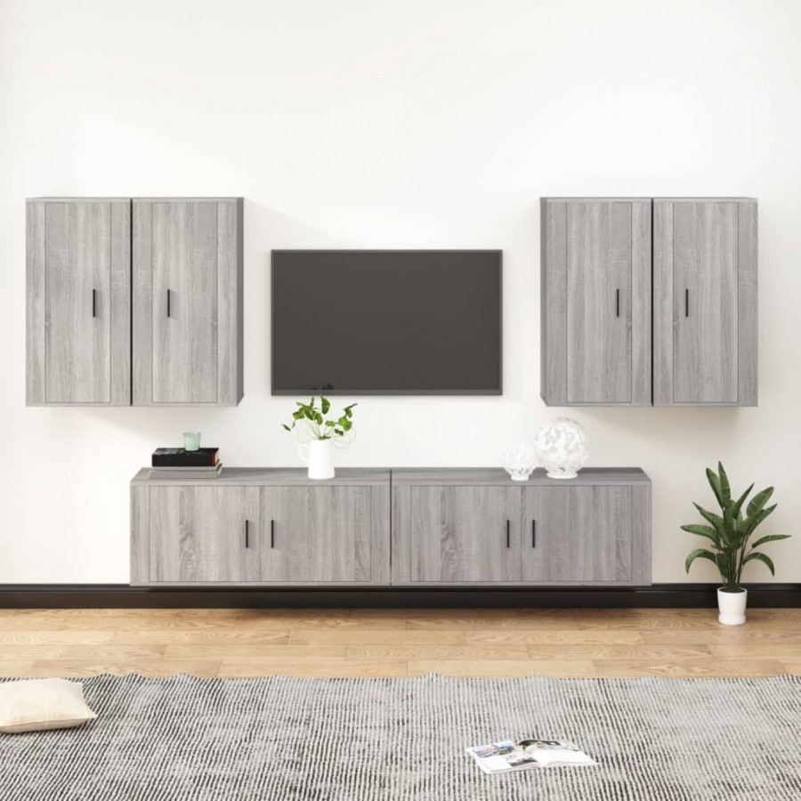 Ensemble de meubles TV 6 pcs Sonoma gris Bois d'ingénierie