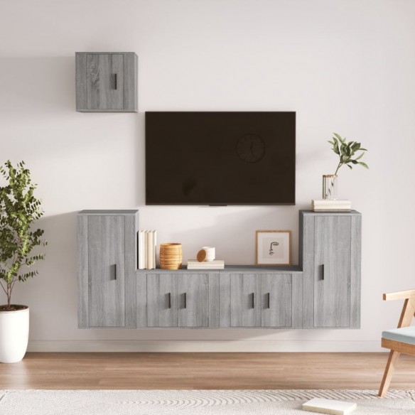 Ensemble de meubles TV 5 pcs Sonoma gris Bois d'ingénierie