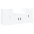 Ensemble de meubles TV 3 pcs Blanc Bois d'ingénierie