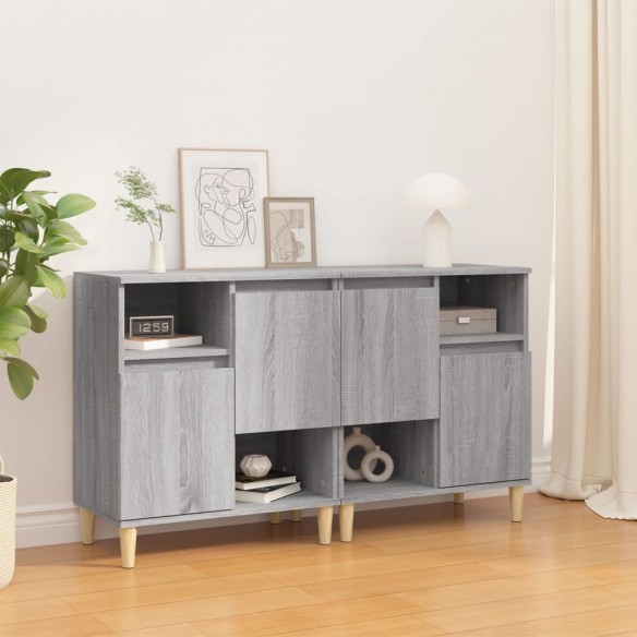 Buffets 2 pcs sonoma gris 60x35x70 cm bois d'ingénierie