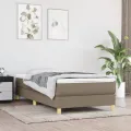 cadre de lit avec matelas Taupe 90x200 cm Tissu
