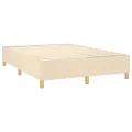 cadre de lit avec matelas Crème 140x200 cm Tissu