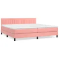 cadre de lit avec matelas Rose 200x200 cm Velours