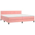 cadre de lit avec matelas Rose 200x200 cm Velours
