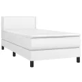 cadre de lit avec matelas Blanc 100x200cm Similicuir