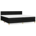 cadre de lit avec matelas Noir 200x200 cm Tissu