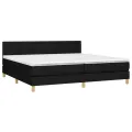 cadre de lit avec matelas Noir 200x200 cm Tissu
