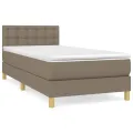 cadre de lit avec matelas Taupe 80x200 cm Tissu