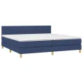 cadre de lit avec matelas Bleu 200x200 cm Tissu