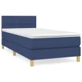 cadre de lit avec matelas Bleu 80x200 cm Tissu